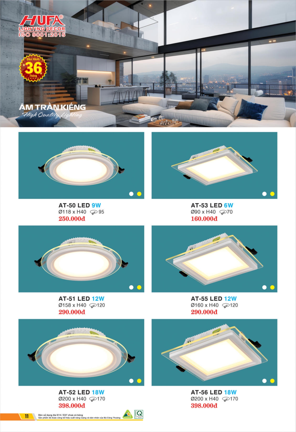 Bảng giá đèn LED HUFA 2026